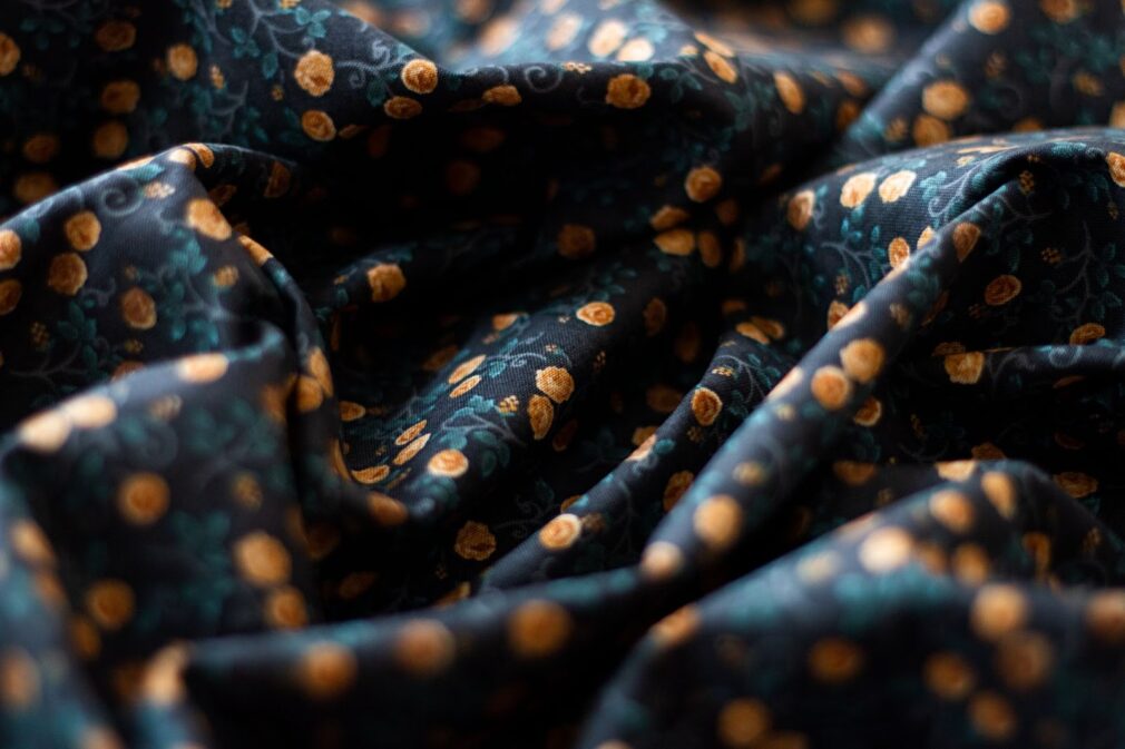 blue-and-yellow floral fabric